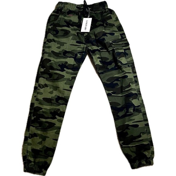 LOKTARC Boys Camo Pants‎ Kids Pull On Drawstring Youth Camouflage Cargo Joggers - Picture 1 of 11